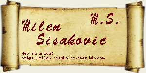 Milen Šišaković vizit kartica